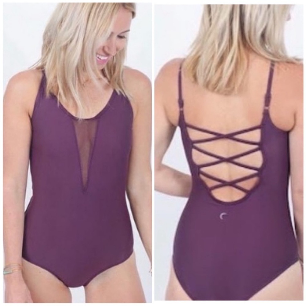ZYIA plum effortless one-piece swimsuit size xsmall